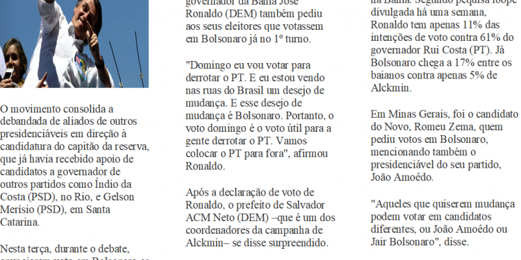 Dem e PSD comandam a debandada pro Bolsonaro