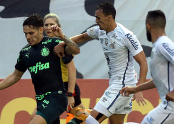 Na Vila Belmiro, Santos FC empata em 2 a 2 com o Palmeiras