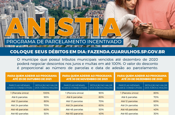 Guarulhos: Prefeitura libera adesão à anistia de juros e multas pela internet