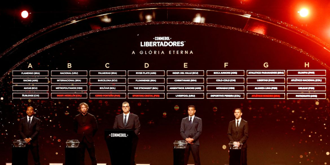 A Conmebol sorteou os grupos da edição 2023 da Copa Libertadores na noite desta segunda-feira